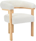Sedia Vente-unique, LIVELIA, con braccioli, 64 × 60 × 78 cm, Bianco, legno, tessuto