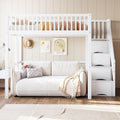 Letto a soppalco Soweiz, 140 × 200 cm, Bianco, legno, per camera da letto