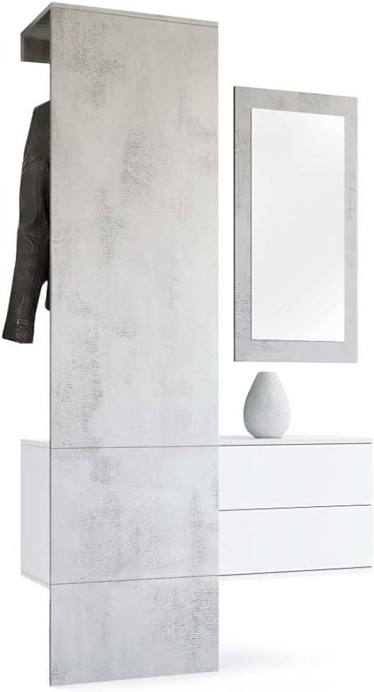 Cassettiera Vladon, 105 × 193 × 35 cm, Bianco, MDF