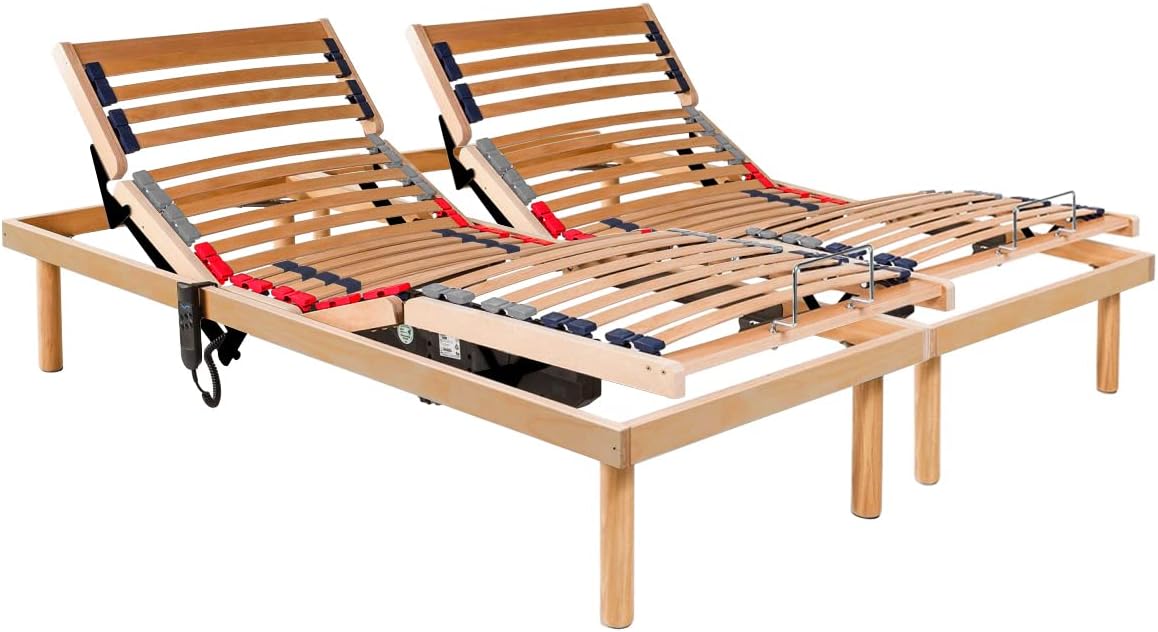 MEMORYLINE Rete a doghe, Luxury, matrimoniale, 80 × 190 cm, legno, elettrico, per camera da letto