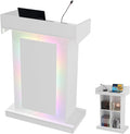 Scrivania MSFE, con illuminazione LED, 116,5 × 80 × 40 cm, legno, per ufficio