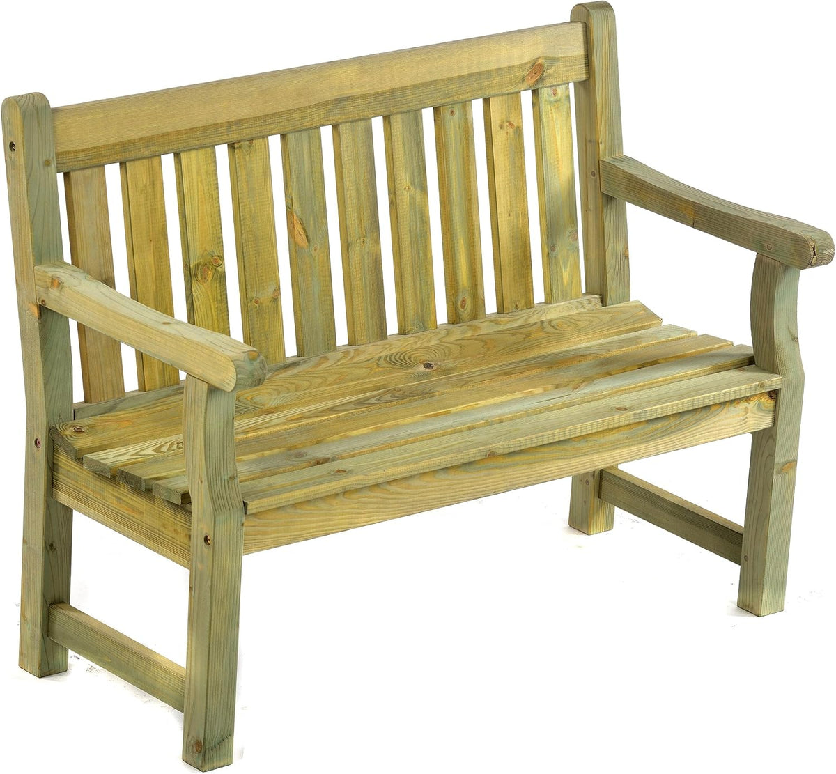 BrackenStyle Darwin Panca da giardino, 2 posti, 120 × 92 × 61 cm, pino trattato, finitura Naturale