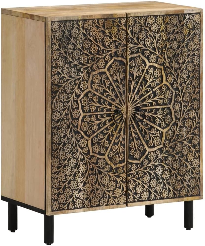 vidaXL Credenza, 60 × 33 × 75 cm, legno massello, per soggiorno