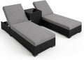 Set da pranzo da giardino Arreditaly, 184 × 60 × 21 cm, Nero/Grigio, regolabile, rattan, con cuscini, con tavolino, per giardino e terrazzo