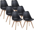 DEWINNER Set di sedie da pranzo, 6 sedie, Nero, legno, ergonomico, per sala da pranzo e cucina