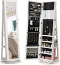 SONGMICS Armadio portagioie, JBC62W, 26 × 144 cm, Bianco/Grigio chiaro