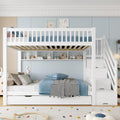 Letto a castello Idemon, 90 × 200 cm, Bianco, legno, materasso non incluso, per camera da letto