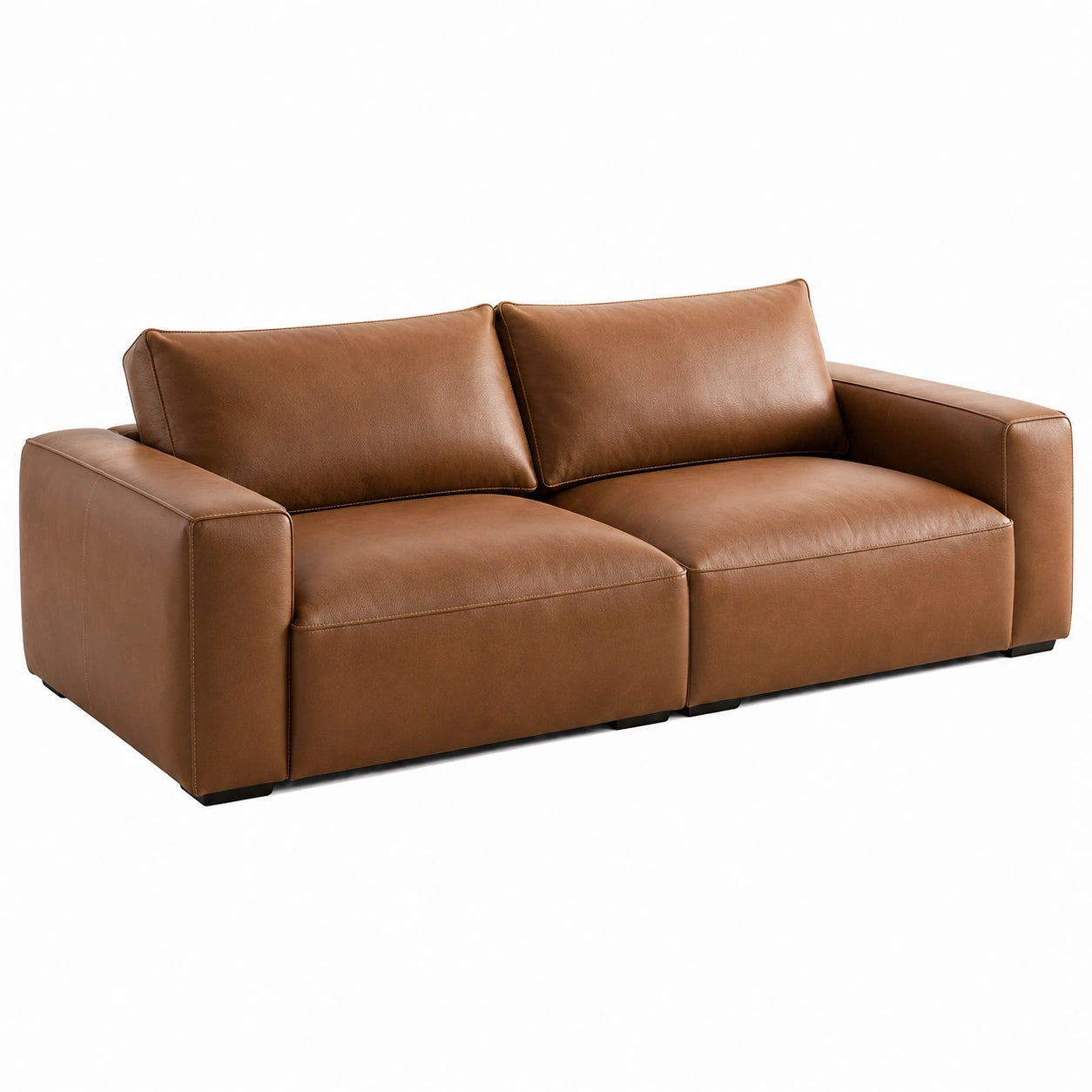 Divano in Pelle Marrone 200x95x85 cm