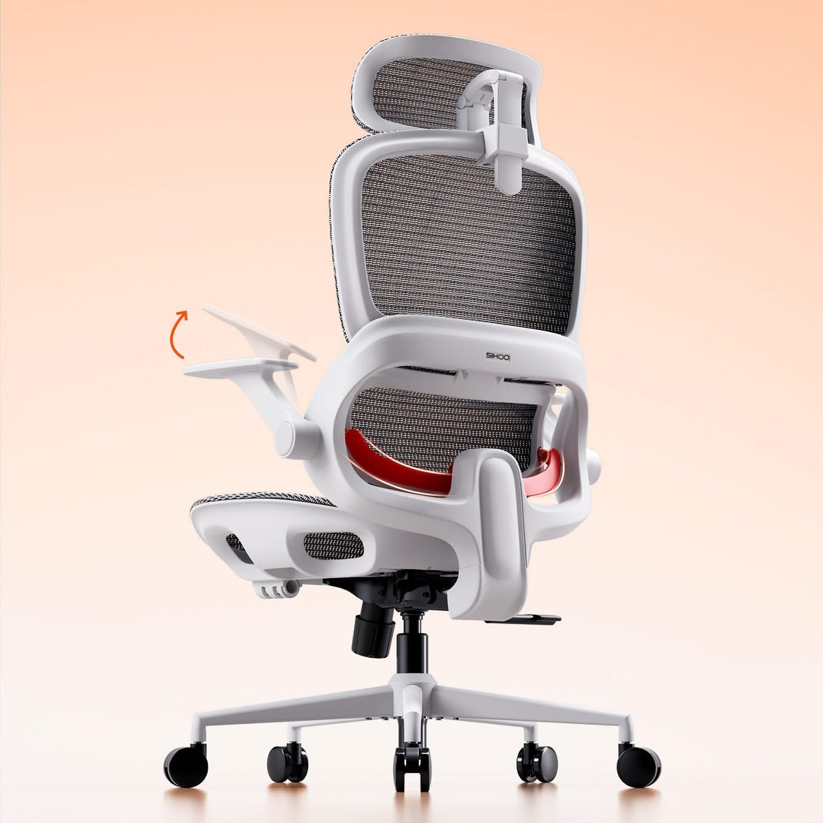 Sedia da ufficio SIHOO, B100, Bianco, per ufficio