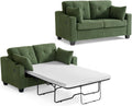 Divano letto CHIC HOUSE, Verde, legno massello, con funzione letto, per soggiorno