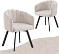 Set di sedie da pranzo SDXYSTCE, Nero/Beige, 2 sedie, tessuto, per sala da pranzo e cucina