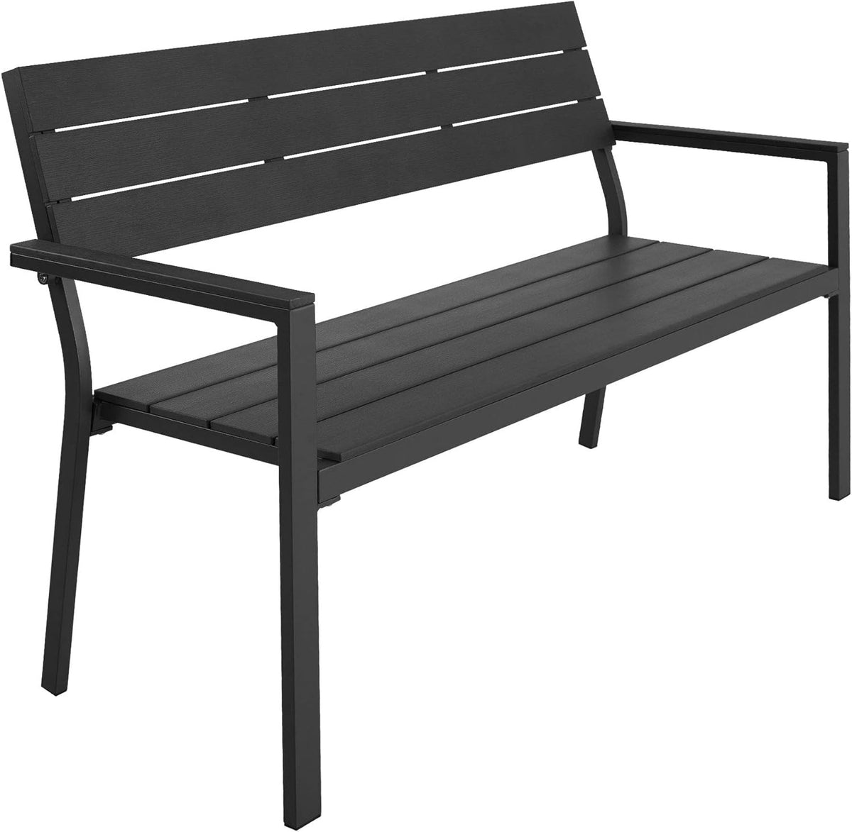 tectake Panca, 2 posti, 128 × 59 × 88 cm, Grigio scuro, alluminio, per giardino e terrazzo