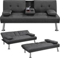 Divano letto Soberine, 167 × 94 cm, 2 posti, trasformabile, imbottito, legno, per soggiorno