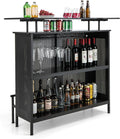 COSTWAY Tavolo da bar, 120 × 50 × 106,5 cm, metallo, per sala da pranzo e cucina