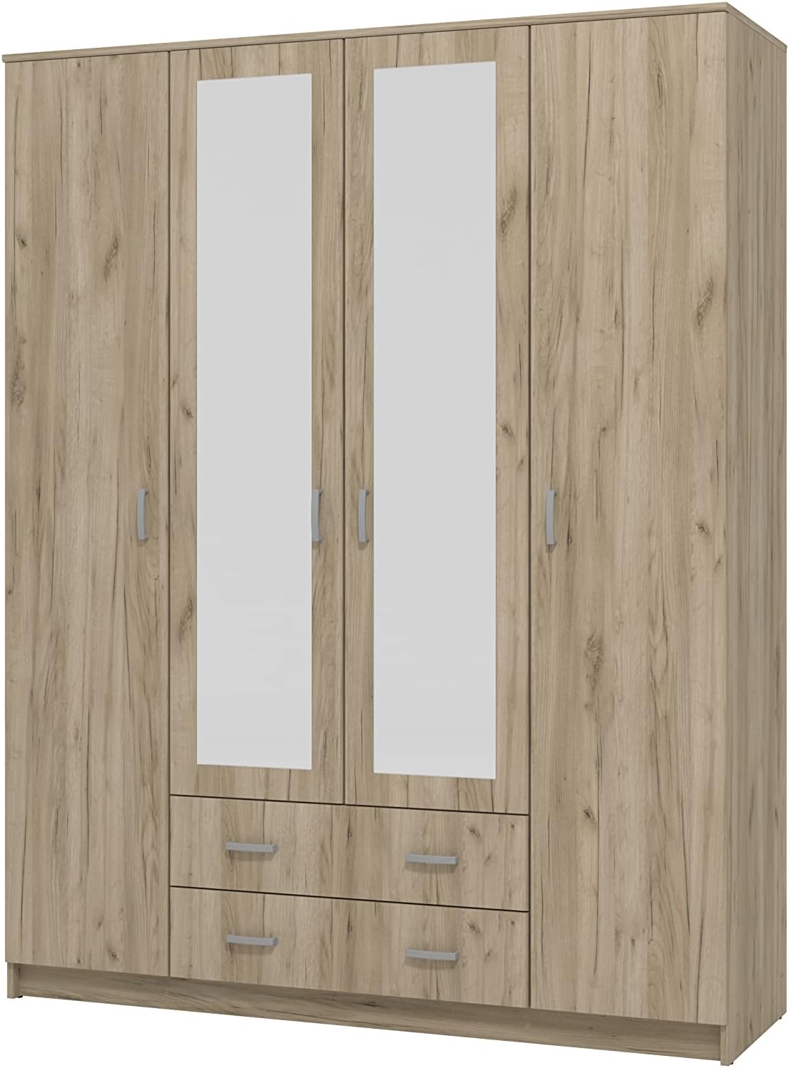 Arredo Stock Armadio, 4 ante, 160 × 52 × 205cm, Rovere, metallo
