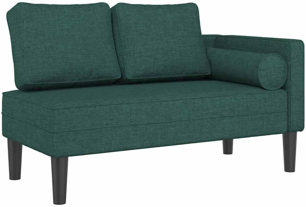 vidaXL Poltrona relax, Verde scuro, tessuto, con cuscini, per soggiorno