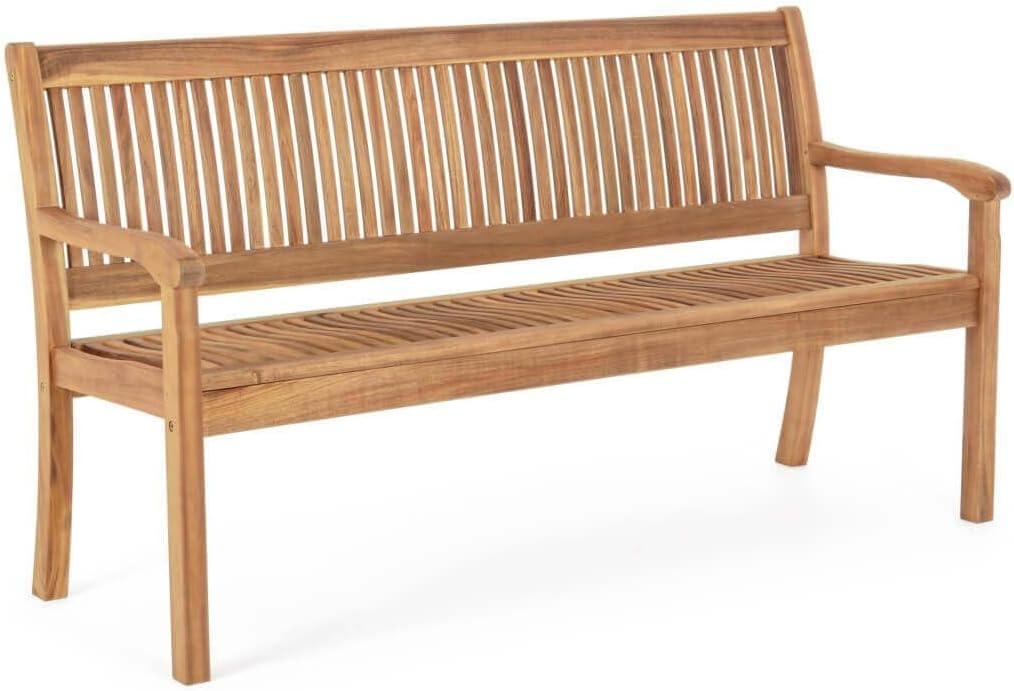 milani home Panca, 158 × 62 × 88 cm, 3 posti, legno, per giardino e terrazzo