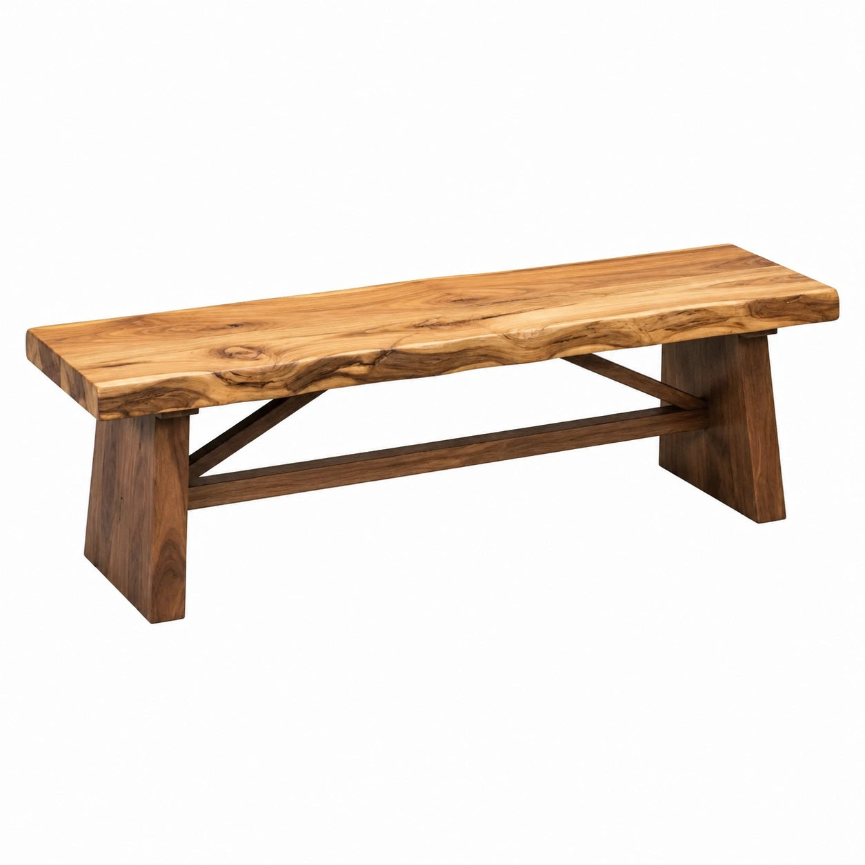 Panca in legno di acacia per interni 180x40x45 cm