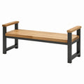 Panca da giardino in legno e metallo con braccioli, 180 cm
