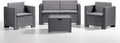 Set di mobili da giardino BICA, 279 X 155 X 64 cm, Antracite, 2 poltrone, rattan, per giardino e terrazzo