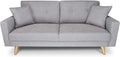 Divano SAMIRA, Cloe, 156 × 54 cm, Grigio, 3 posti, legno, tessuto, per soggiorno