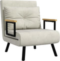 HOMCOM Letto, singolo, Bianco/Crema, legno, regolabile, per camera da letto