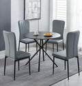 Hallowood Furniture Set da pranzo, Nero/Grigio chiaro, legno, similpelle, per ufficio