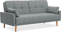 Divano letto EVERGREENWEB MATERASSI & BEDS, 3 posti, una piazza e mezza, Grigio, legno, tessuto, con cuscini, trasformabile, reclinabile, imbottito