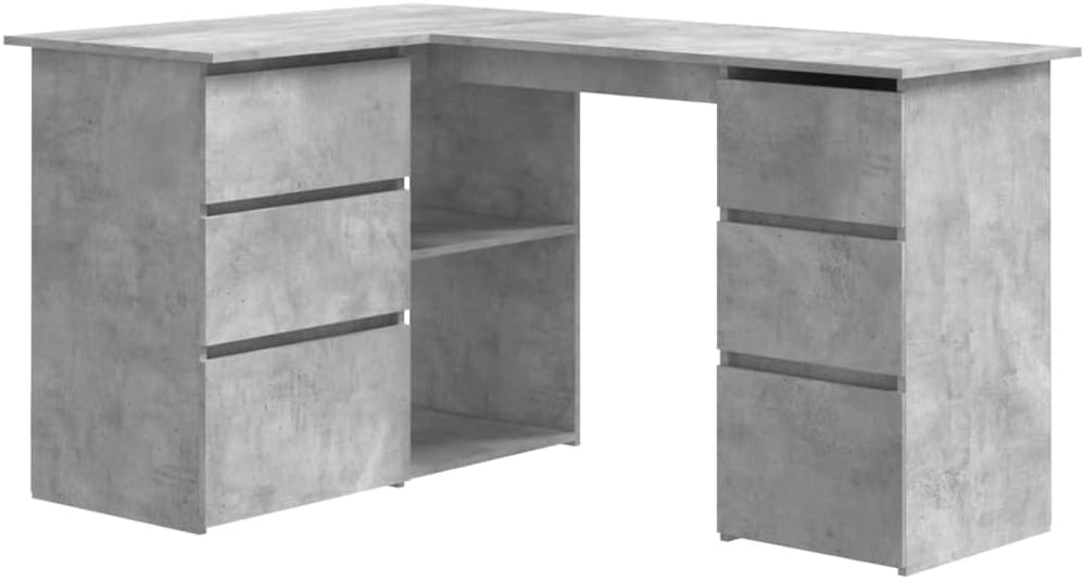 vidaXL Scrivania, 145 × 100 × 76 cm, Grigio, per ufficio