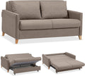 Divano letto EVERGREENWEB MATERASSI & BEDS, pieghevole, imbottito, 145 × 195 cm, 140 × 195 cm, 2 posti, matrimoniale, Tortora, tessuto