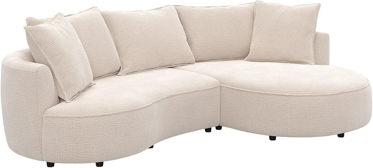 Divano Vente-unique, 260 × 160 × 63 cm, Beige, ciniglia, tessuto, per soggiorno
