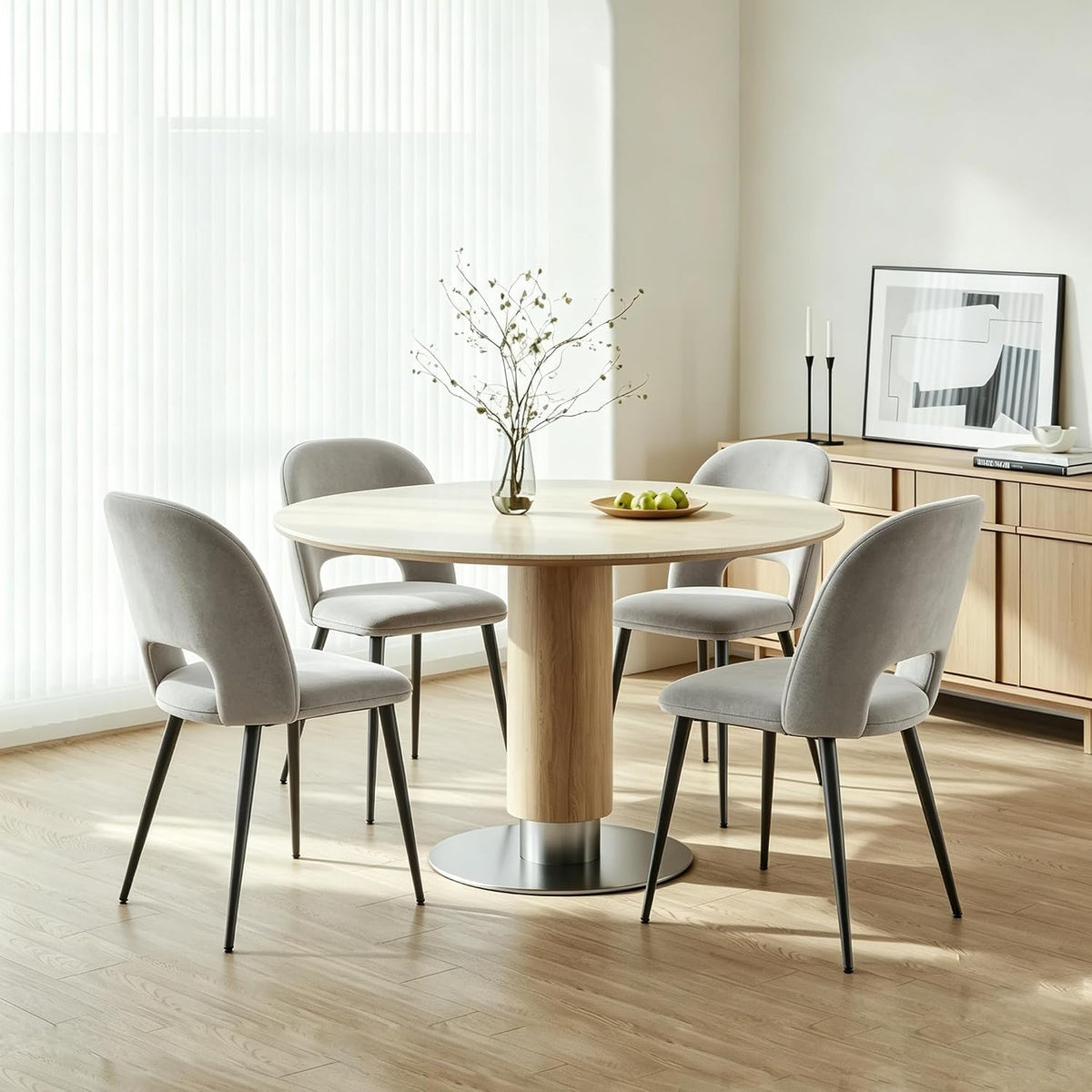 Set di sedie da pranzo Chleby, 4 sedie, velluto