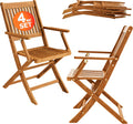 Set di sedie da pranzo CASARIA, 4 sedie, 92 × 51 cm, legno, pieghevole, per giardino e terrazzo