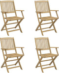 vidaXL Sedia, 57,5 × 54,5 × 90 cm, 4 pezzi, pieghevole, legno massello