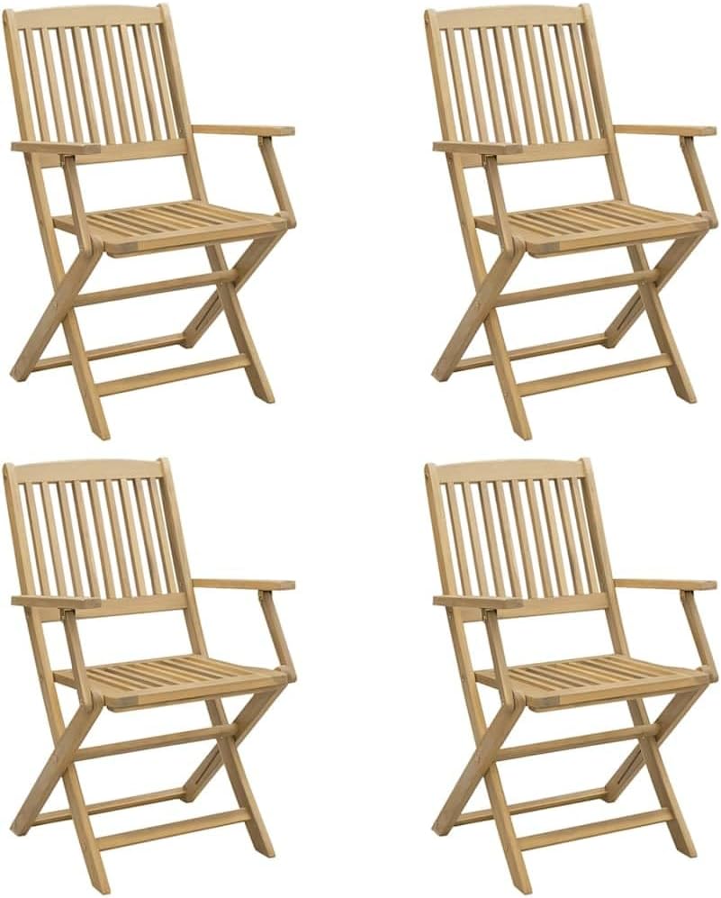vidaXL Sedia, 57,5 × 54,5 × 90 cm, 4 pezzi, pieghevole, legno massello