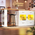 Tavolo da bar Merax, Bianco, 2 ante, 4 cassetti, MDF, per sala da pranzo e cucina