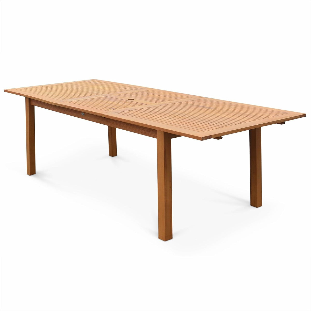 Alice's Garden Tavolo da pranzo da giardino, 10 posti, 240 × 100 × 75 cm, Marrone/Naturale, legno, allungabile, per giardino e terrazzo