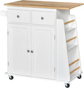 HOMCOM Carrello da cucina, 89 × 45 × 89,5 cm, 2 cassetti, Bianco, legno, per sala da pranzo e cucina