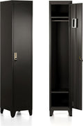 Brigros Armadietto, 180 × 45 × 38 cm, Nero, metallo, per ufficio