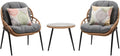 Set di mobili da giardino ZIK, 133 × 76 cm, 68 × 76 × 87 cm, 2 poltrone, acciaio, rattan, con cuscini, per giardino e terrazzo
