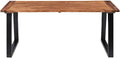 Tavolo da pranzo, 180 × 90 × 75 cm, Marrone/Nero, legno massello, per sala da pranzo e cucina