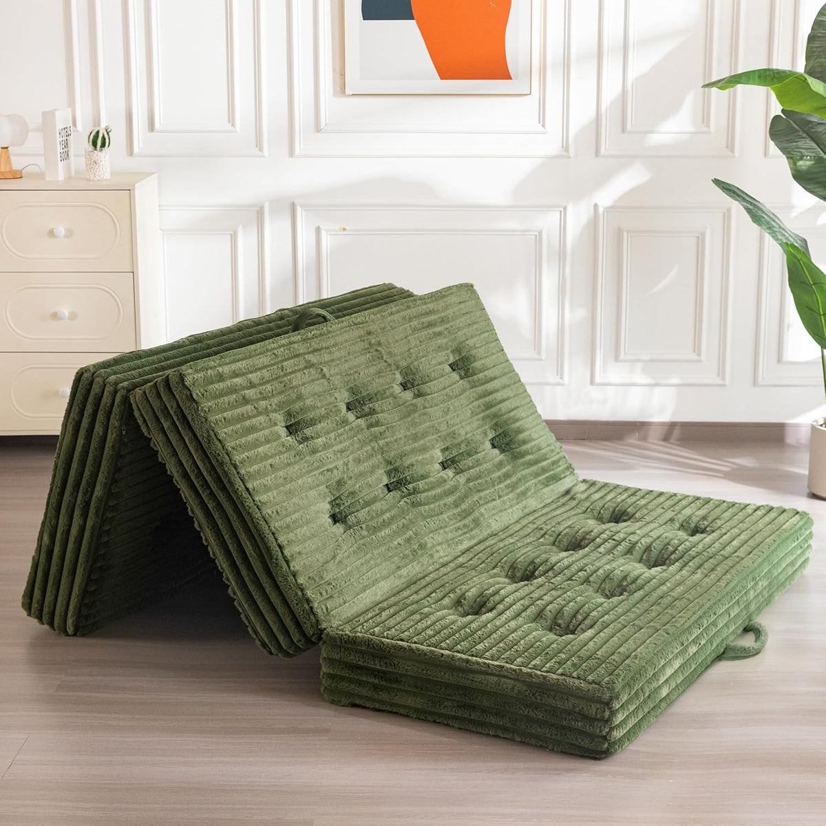 Divano letto MAXYOYO, con funzione letto, pieghevole, imbottito, 135 cm, pelle, per soggiorno