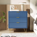 Cassettiera KEFSR, Blu/Blu scuro, 3 cassetti, legno, per camera da letto