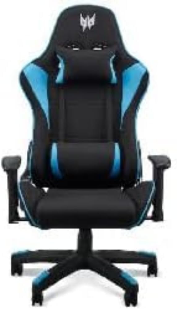 Sedia gaming Acer, Nero/Blu, regolabile, con braccioli, acciaio, tessuto, per ufficio