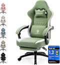 Dowinx Sedia gaming, Verde, tessuto, con poggiapiedi, ergonomica, per ufficio
