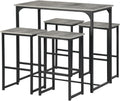 Tavolo da bar ZZINOKE, 100 × 50 × 90 cm, 30 × 40 × 65 cm, 4 sgabelli, legno, per sala da pranzo e cucina