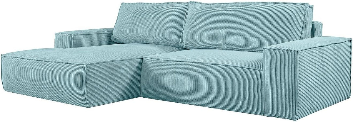Divano letto Pascal Morabito, Blu, velluto, per soggiorno