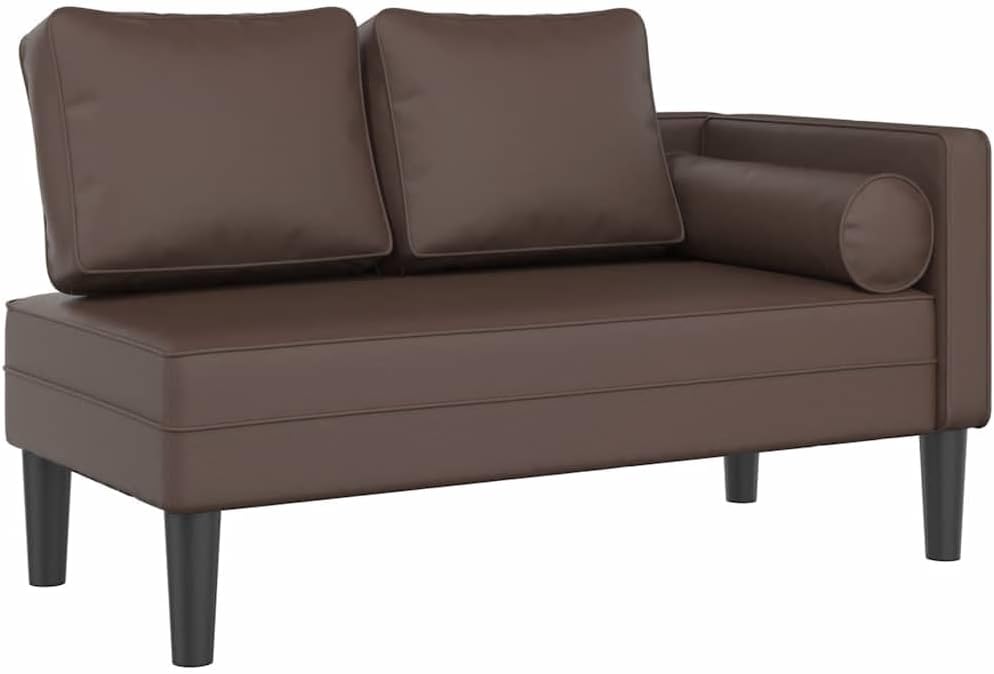 vidaXL Lettino prendisole, Marrone, similpelle, con cuscini, per giardino e terrazzo