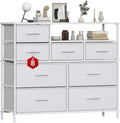 Cassettiera Feonase, 47 × 28 × 19 cm, 30 × 28 × 13 cm, 8 cassetti, 2 ripiani, Bianco, tessuto, per camera da letto