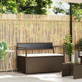 Panca, con cuscino, Marrone, rattan, per giardino e terrazzo